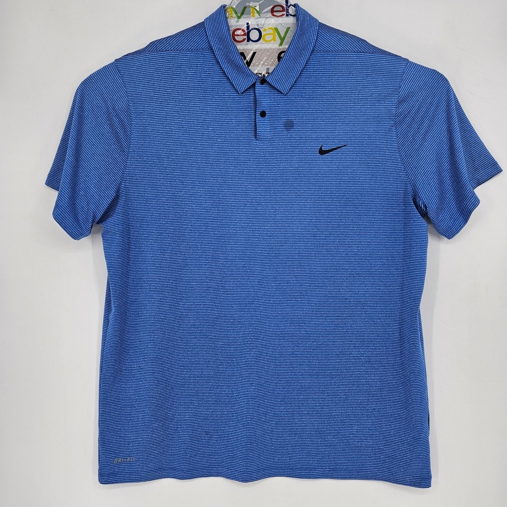 Tiger Woods Shirt Mens XXL Golf Collection Polo Dri Fit Striped Short Sleeve